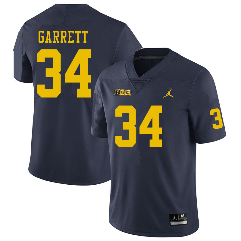 Men #34 Julian Garrett Michigan Wolverines College Football Jerseys Sale-Navy